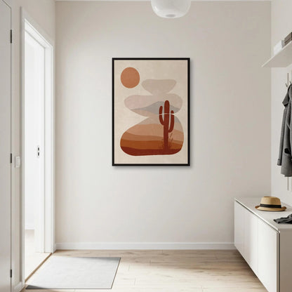 Abstract Desert Cactus Canvas Wall Art, Modern Southwest Decor