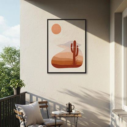 Abstract Desert Cactus Canvas Wall Art, Modern Southwest Decor