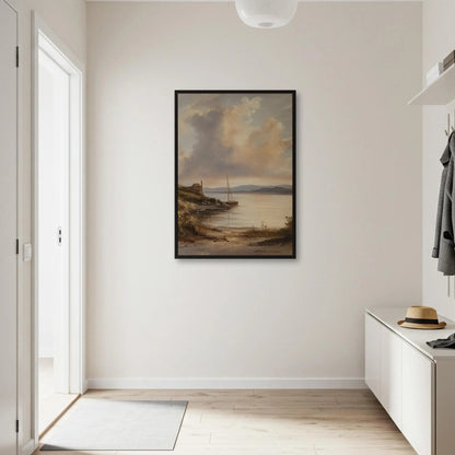 Vintage Coastal Sailboat Canvas Wall Art, Nautical Seascape Print