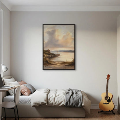 Vintage Coastal Sailboat Canvas Wall Art, Nautical Seascape Print