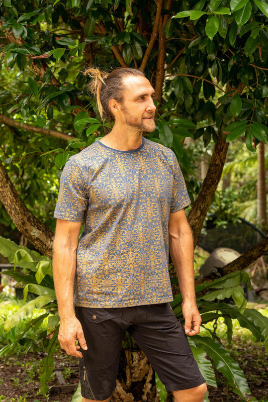 Men’s Psychedelic Cotton T-Shirt, Sacred Geometry Festival Top